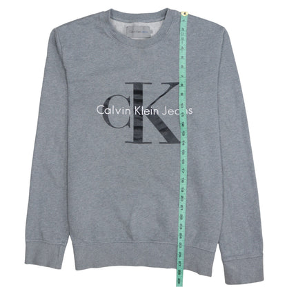 Calvin Klein Jeans Men's Grey Logo Crew Neck Sweatshirt Size L
