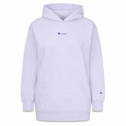Front view of Champion women’s white 2xl reverse weave pullover hoodie sweatshirt