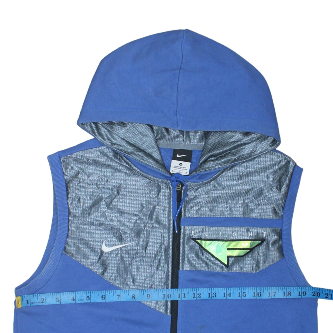 Nike Men's Blue Flight Sleeveless Full Zip Hoodie Vest M