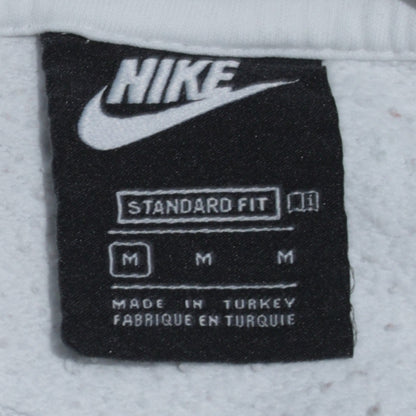 Nike Men's White Pullover Hoodie M Classic Fit Logo Fleece