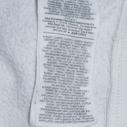 Nike Men White Pullover Hoodie M Fleece Regular Fit Logo Sportswear