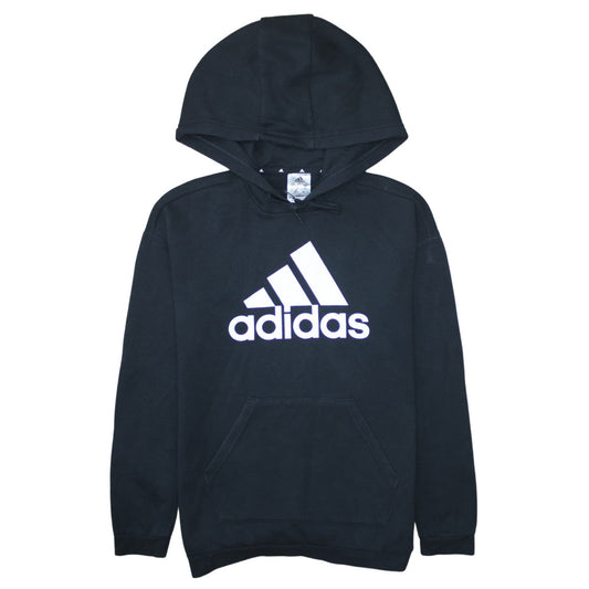 Adidas Womens Black 2XS Pullover Logo Hoodie Sweatshirt
