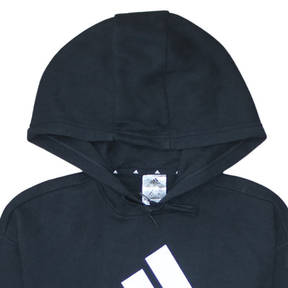 Adidas Womens Black 2XS Pullover Logo Hoodie Sweatshirt