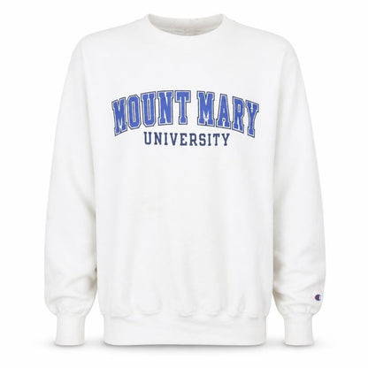 Champion Men’s White Mount Mary University Pullover Sweatshirt Medium