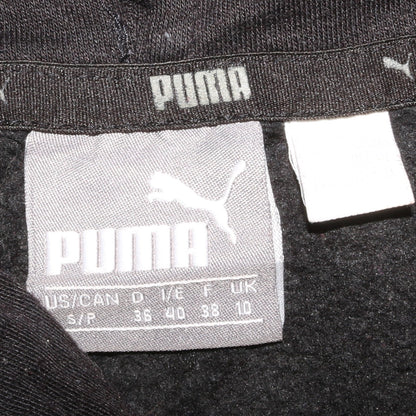 Puma Womens Black Gold Logo Pullover Hoodie Size 10