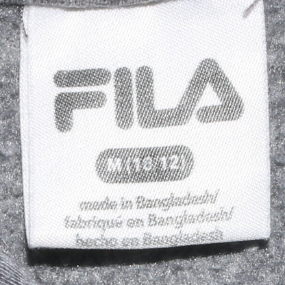 FILA Boys Grey & Blue Pullover Hoodie Size 11-12 Years Graphic Print