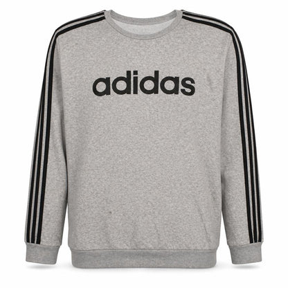 adidas Men’s Grey Crew Neck Sweatshirt L Logo Pullover