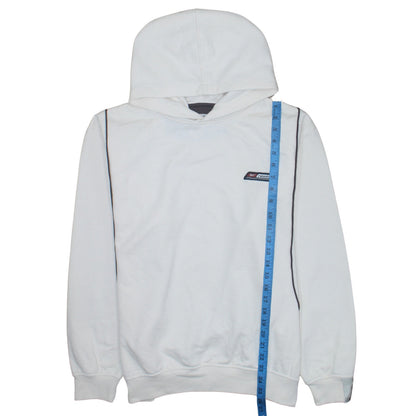 Reebok Men's White Pullover Hoodie Small Athletic Logo Sweatshirt