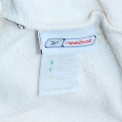 Reebok Men's White Pullover Hoodie Small Athletic Logo Sweatshirt