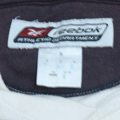 Reebok Men's White Pullover Hoodie Small Athletic Logo Sweatshirt