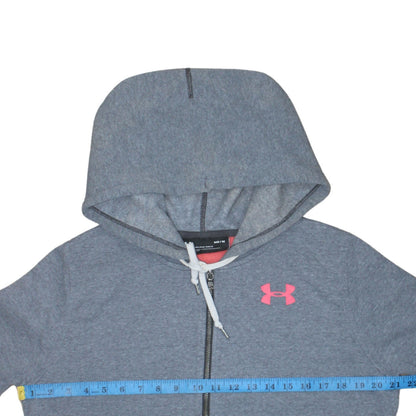 Under Armour Women Grey Full Zip Hoodie Medium Loose Fit