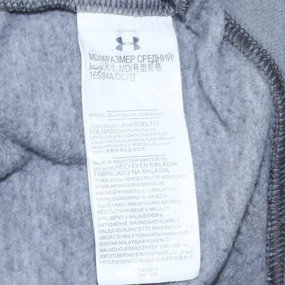 Under Armour Women Grey Full Zip Hoodie Medium Loose Fit