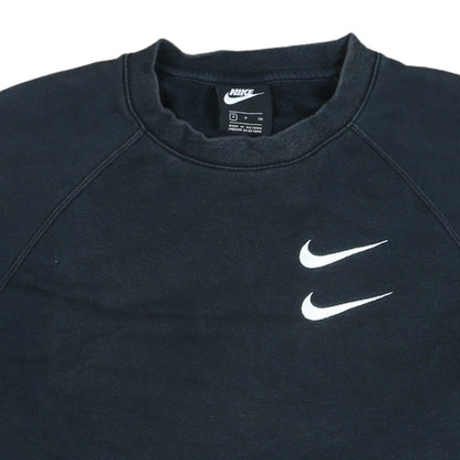 Nike Men's Black Swoosh Logo Crew Neck Sweatshirt Size S