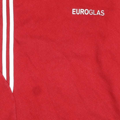 Adidas Mens Red Pullover Sweatshirt M Sports Logo Crew Neck