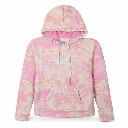 Hollister Womens Pink Tie-Dye Pullover Hoodie Small