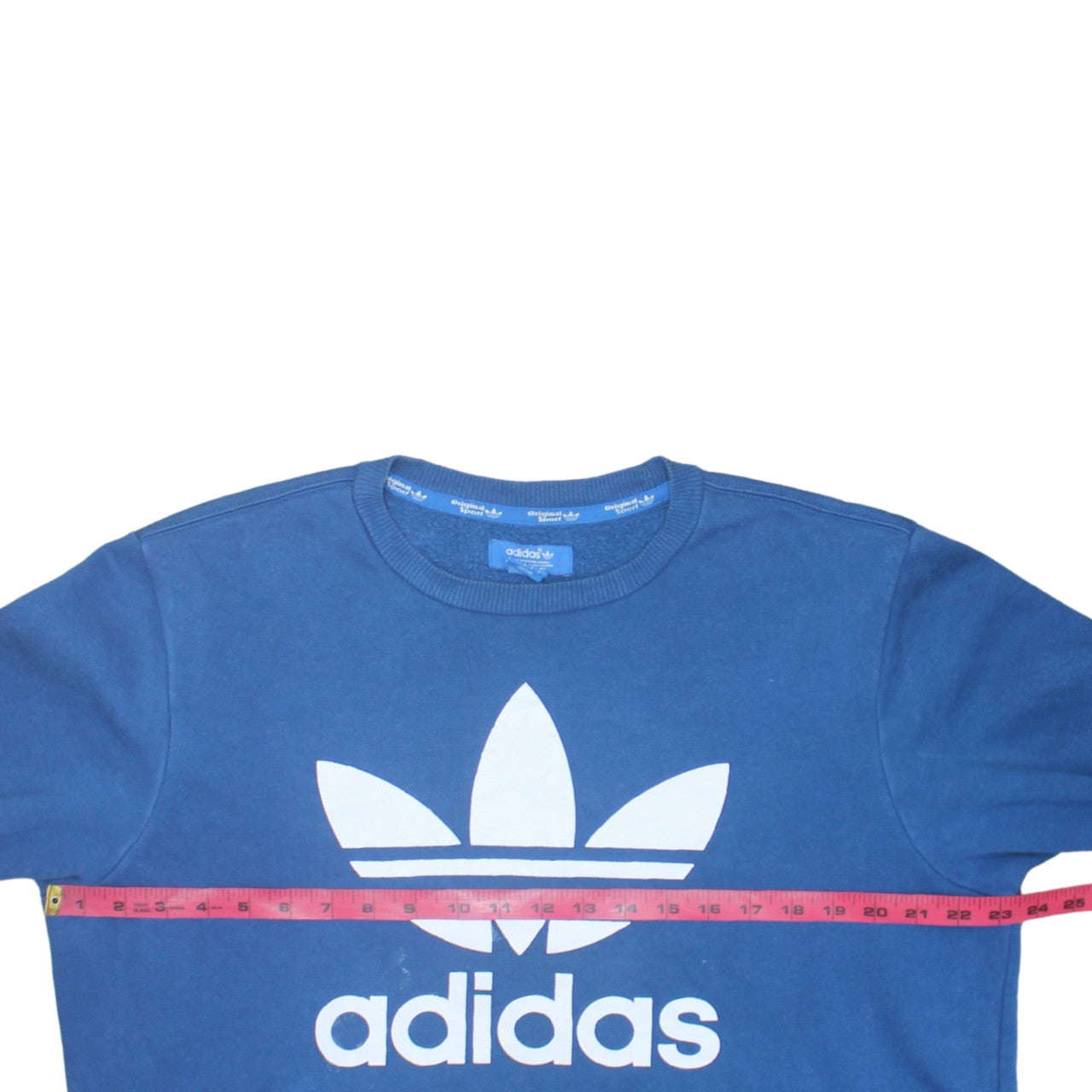 Adidas Men's Blue Large Trefoil Logo Pullover Sweatshirt
