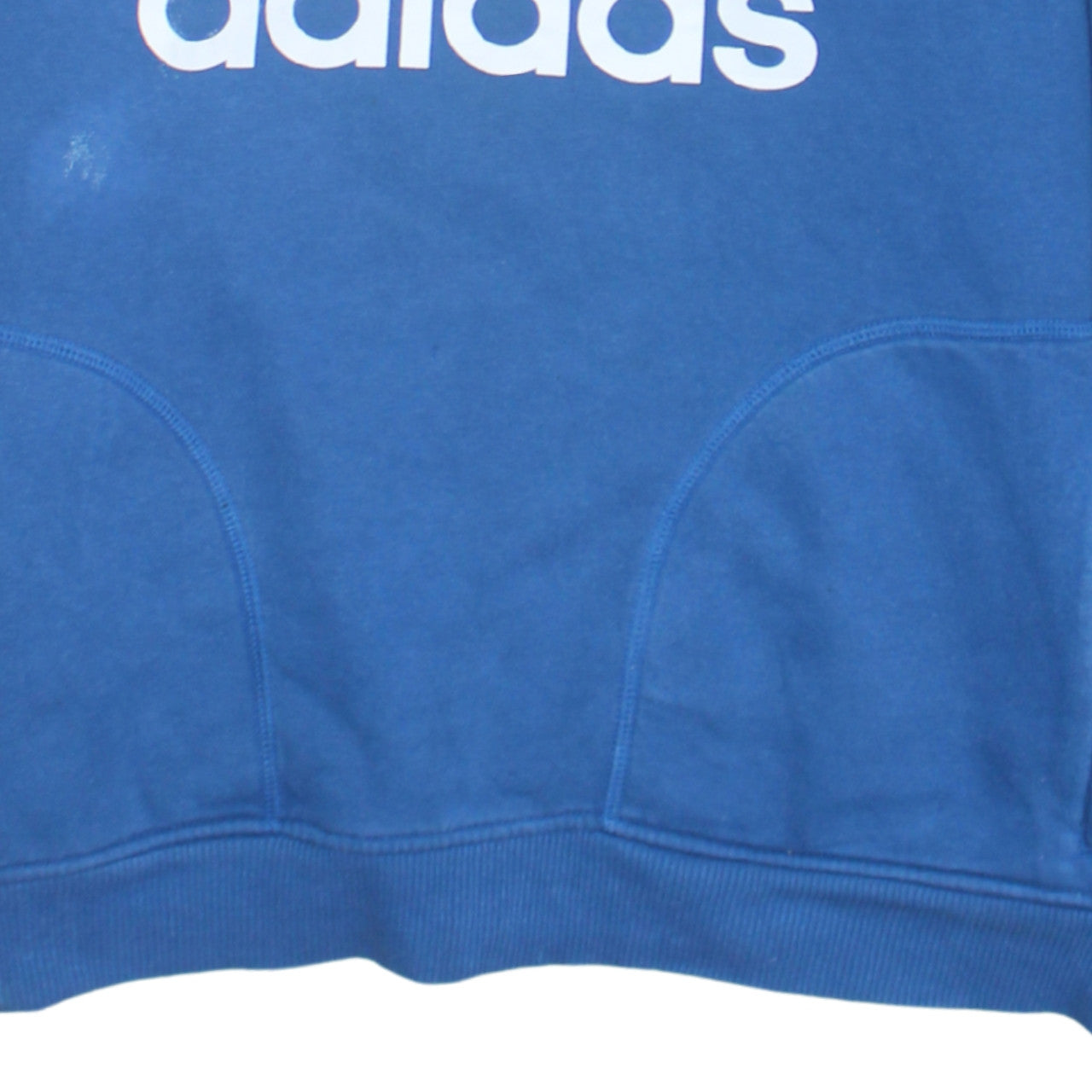 Adidas Men's Blue Large Trefoil Logo Pullover Sweatshirt