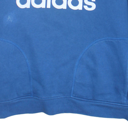 Adidas Men's Blue Large Trefoil Logo Pullover Sweatshirt