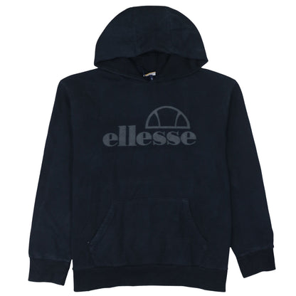 Ellesse Men Black S Pullover Hoodie Classic Logo Cotton Sweatshirt