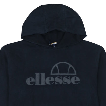 Ellesse Men Black S Pullover Hoodie Classic Logo Cotton Sweatshirt