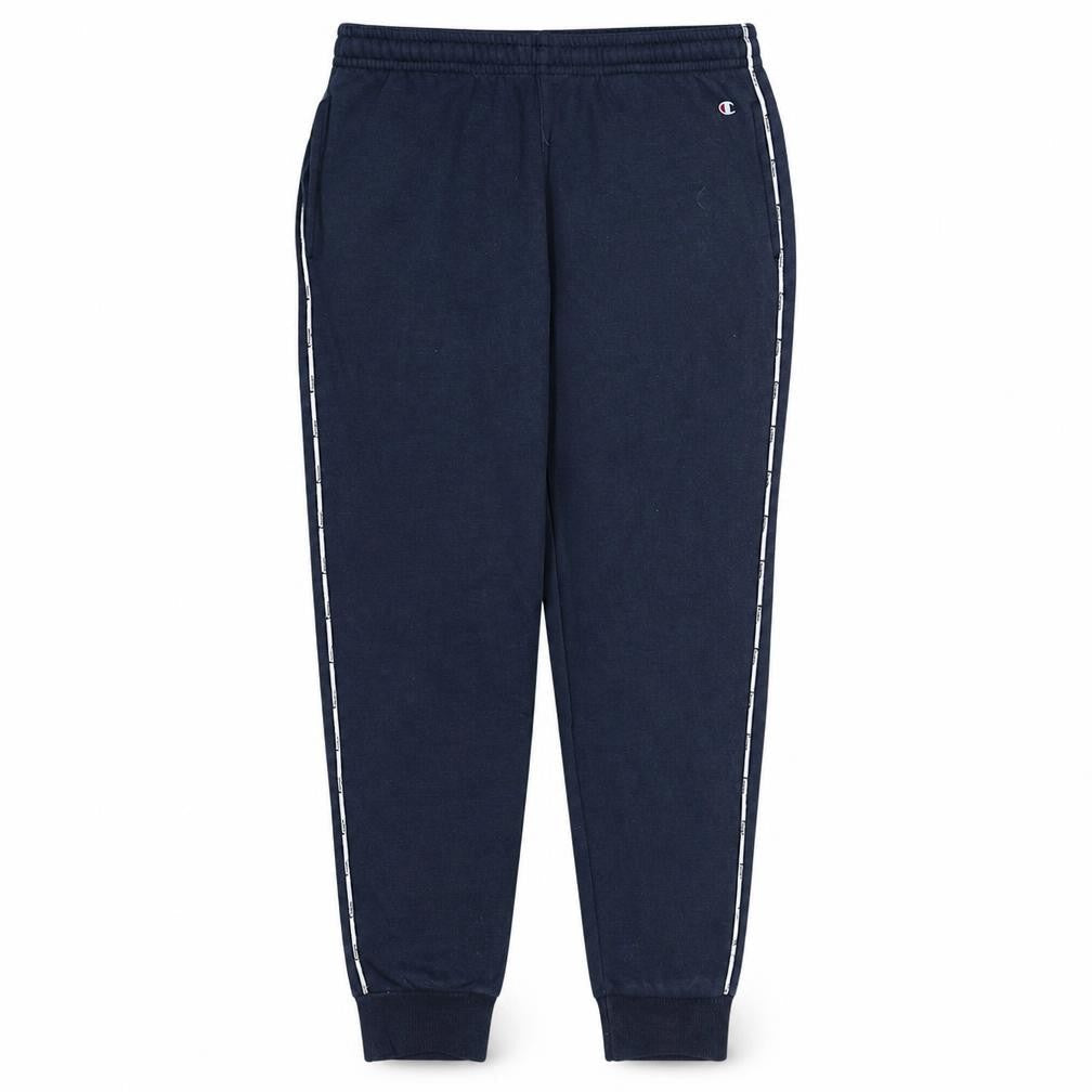 Front view of Champion Men's Blue Medium Jogger Sweatpants Elastic Waist Lined Pockets