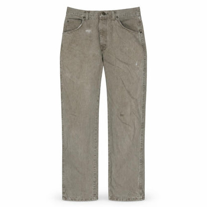 Wrangler Men's Beige Regular Fit Cotton Straight Jeans 34x32