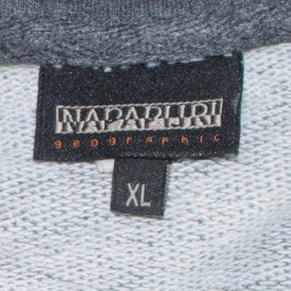 Napapijri Men's Grey XL Track Jacket Full Zip Cotton Blend