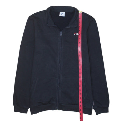 Fila Boys Black Full Zip Track Jacket XL 14-15 Years Cotton Blend