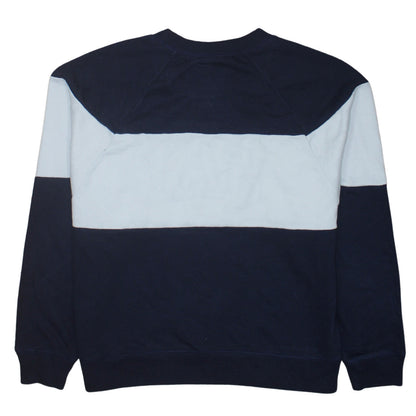 GAP Women Navy Blue Colourblock Cotton Sweatshirt M