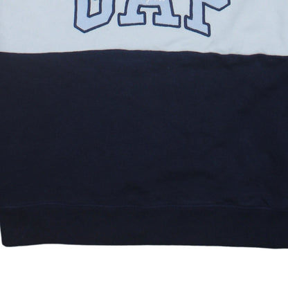 GAP Women Navy Blue Colourblock Cotton Sweatshirt M