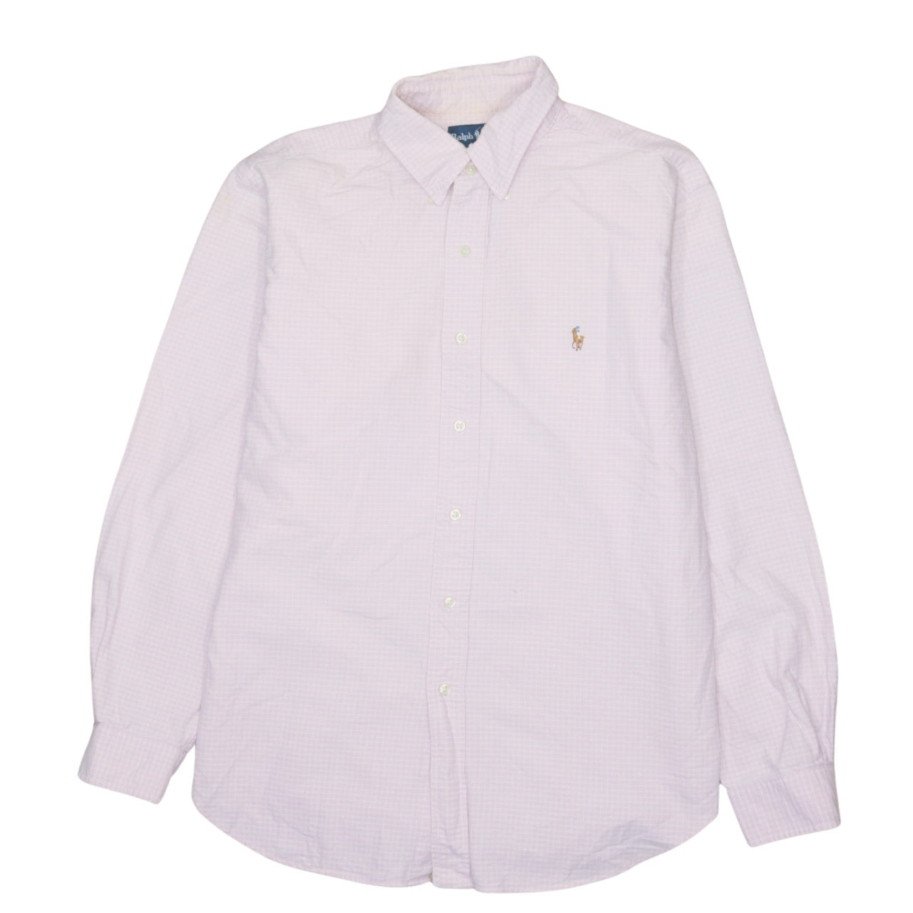 Ralph Lauren Men's Pink Check Classic Fit Cotton Button-Down Shirt Size 16