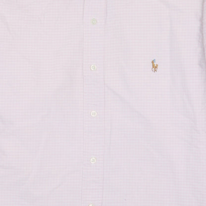 Ralph Lauren Men's Pink Check Classic Fit Cotton Button-Down Shirt Size 16