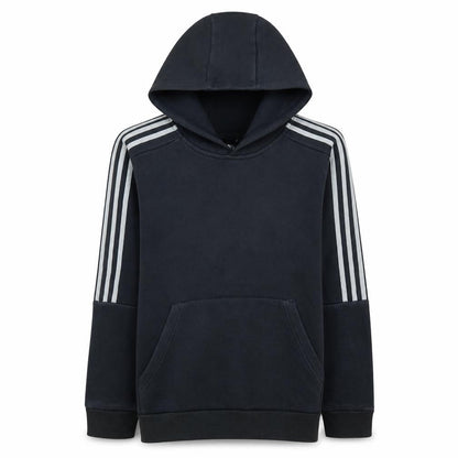 Adidas Boys Black Pullover Hoodie L Fleece Hooded Sweatshirt