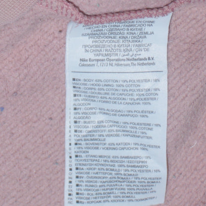 Nike Womens Pink Full Zip Hoodie Small Cotton Blend Sweatshirt