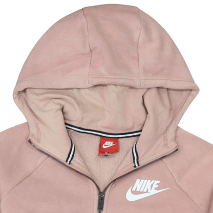 Nike Womens Pink Full Zip Hoodie Small Cotton Blend Sweatshirt