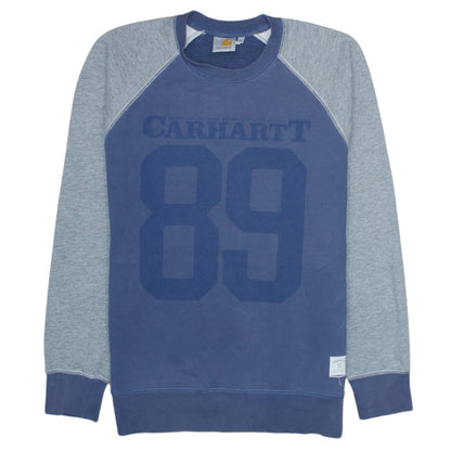 Carhartt Men's Blue Logo Crew Neck Sweatshirt Size S