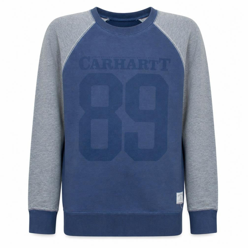 Carhartt Men's Blue Logo Crew Neck Sweatshirt Size S