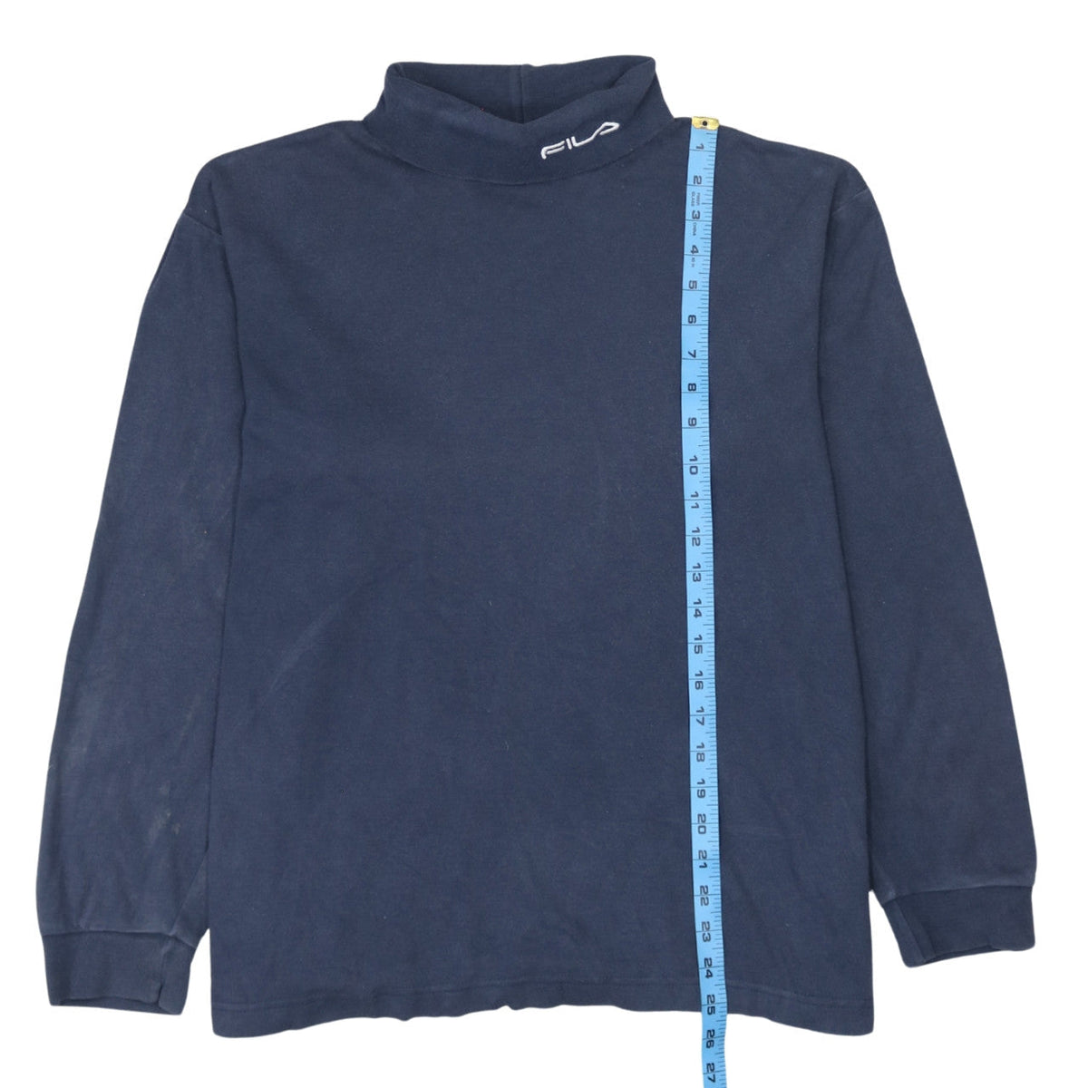 Fila Men's Blue Cotton Mock Neck Pullover Sweatshirt XL