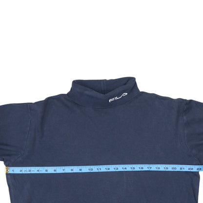 Fila Men's Blue Cotton Mock Neck Pullover Sweatshirt XL