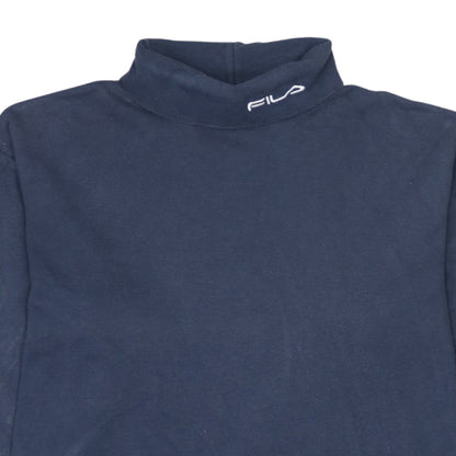 Fila Men's Blue Cotton Mock Neck Pullover Sweatshirt XL