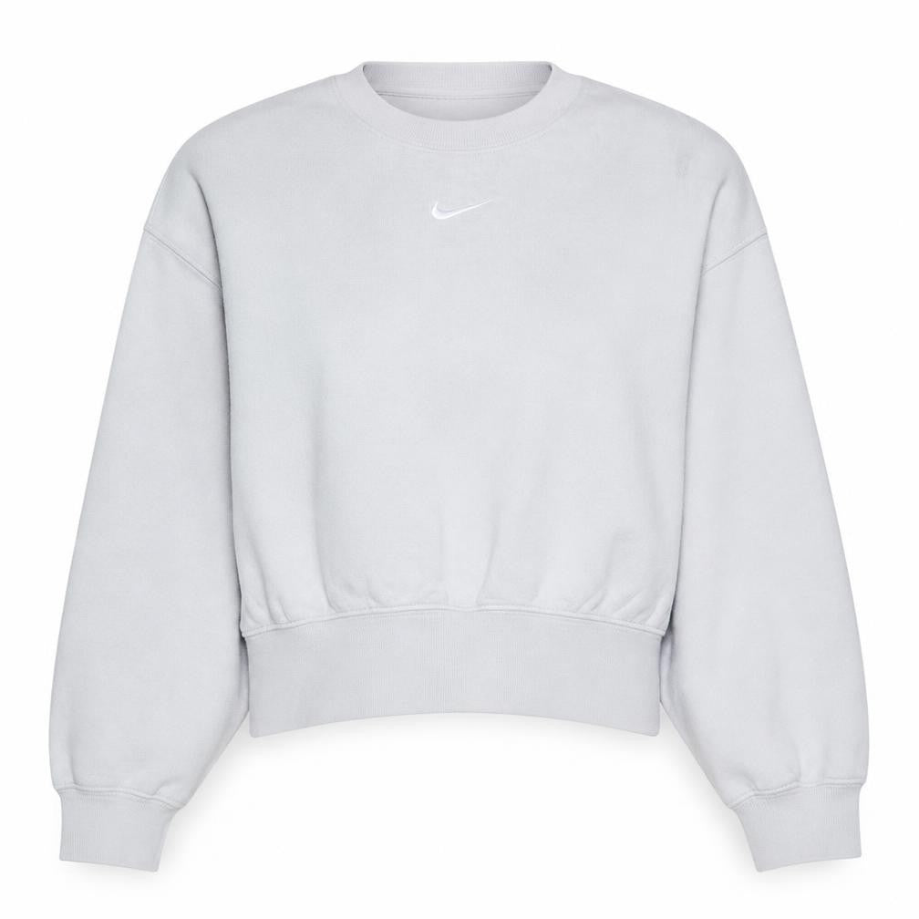 Front view of Nike Women Beige XS Pullover Crew Neck Sweatshirt Cotton Blend