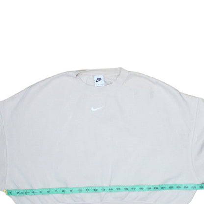 Nike Women Beige XS Pullover Crew Neck Sweatshirt Cotton Blend