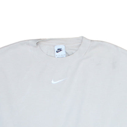 Nike Women Beige XS Pullover Crew Neck Sweatshirt Cotton Blend