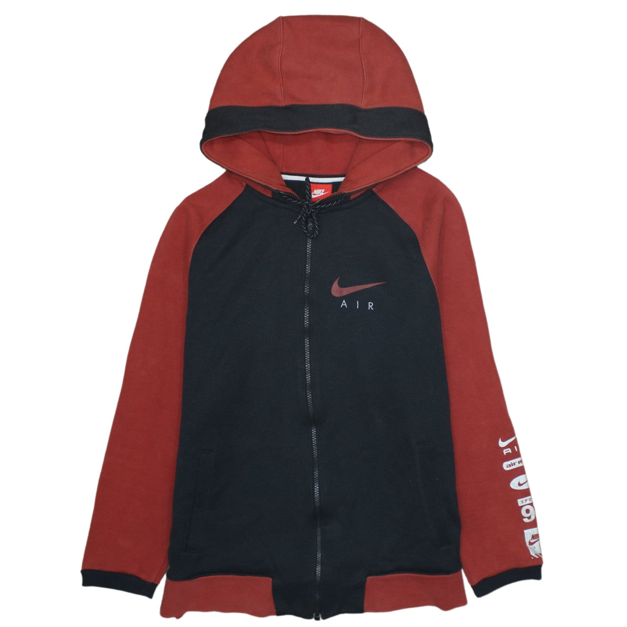 Nike Men’s Black Red Air Full Zip Hoodie Size S Sportswear