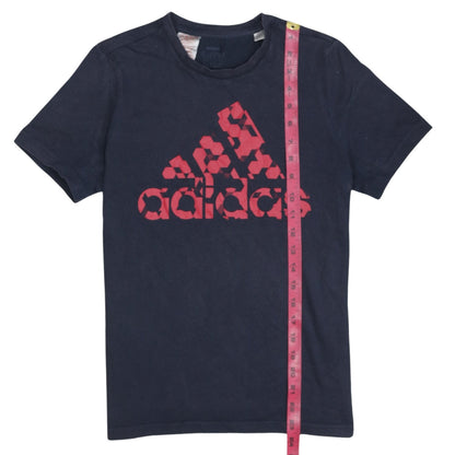 Adidas Boys Blue Graphic Logo T-Shirt 13-14 Years Sports Tee