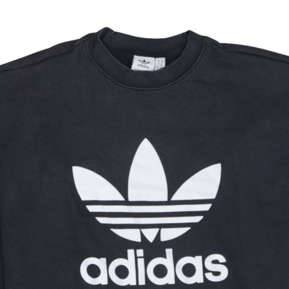 Adidas Women Black Crew Neck Pullover Sweatshirt Size 14