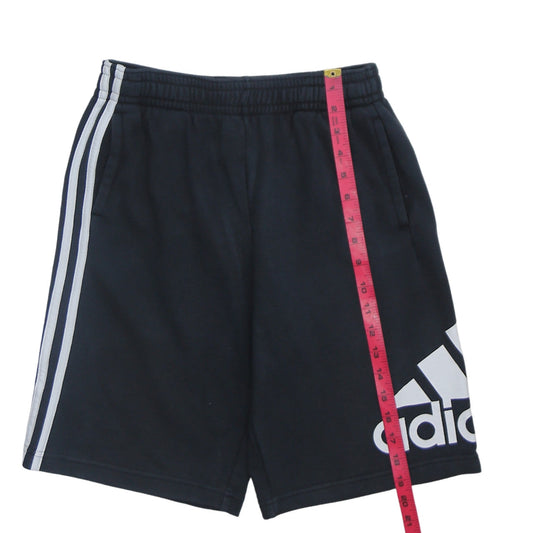 Adidas Boys Black Athletic Shorts 13-14 Years Fleece Elastic Waist Logo