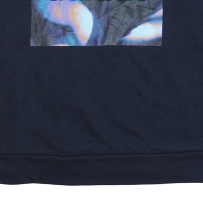 Adidas Womens Navy XS Crew Neck Graphic Logo Sweatshirt
