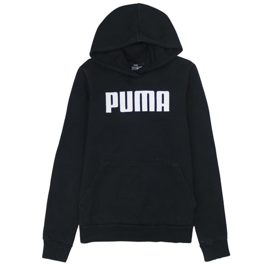 Puma Women Black Pullover Hoodie UK 10 Logo Sportswear