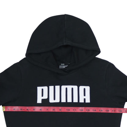 Puma Women Black Pullover Hoodie UK 10 Logo Sportswear